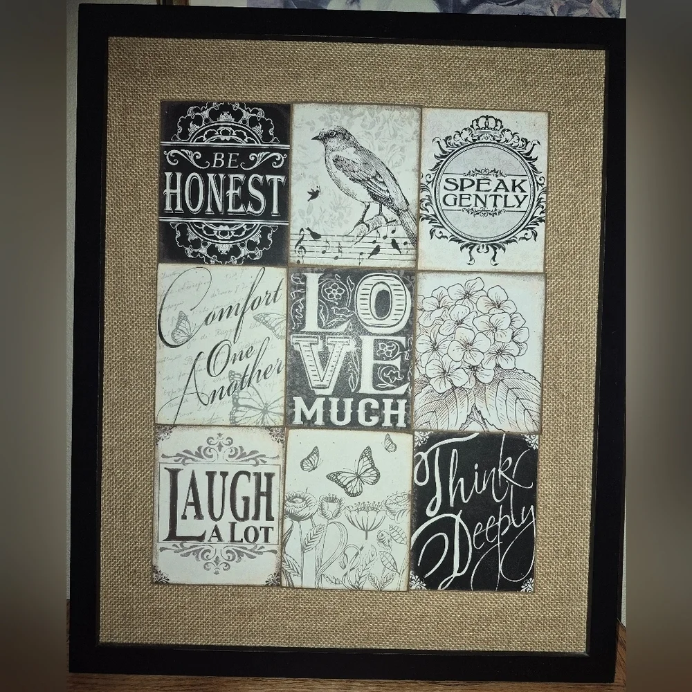 Inspirational Quote Sign- Victorian Style, Beautifully Framed With Burlap
